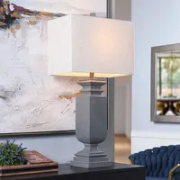 Gray Traditional Rectangular Table Lamp