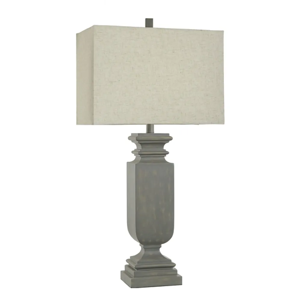 Gray Traditional Rectangular Table Lamp