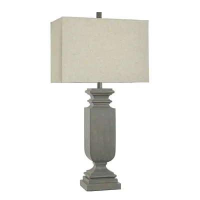 Gray Traditional Rectangular Table Lamp