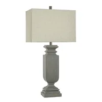 Gray Traditional Rectangular Table Lamp