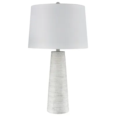 White Textured Taper Table Lamp