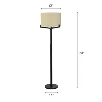 Black Metal Tri-Arm Floor Lamp