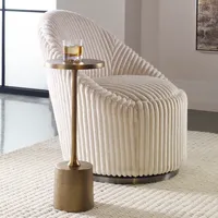 Gold Metal Cylinder Base Cocktail Table