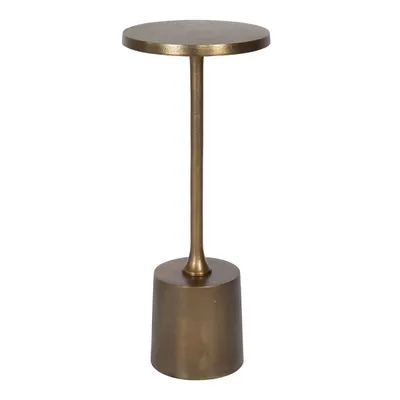 Gold Metal Cylinder Base Cocktail Table