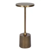 Gold Metal Cylinder Base Cocktail Table