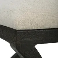 Black Metal Arched Frame Upholstered Bench