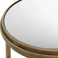 Gold Metal Mirror Top 2-pc. Nesting Side Table Set