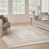 Ivory and Gold Modern Glam Area Rug, 7x9