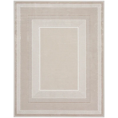 Ivory and Gold Modern Glam Area Rug, 7x9