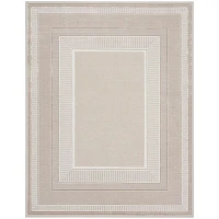 Ivory and Gold Modern Glam Area Rug, 7x9