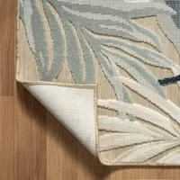 Large Print Tropical Leaf Outdoor Area Rug