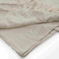Ivory Geometric Queen Coverlet