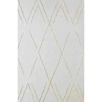 Ivory Geometric Queen Coverlet