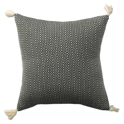 Charcoal Chevron Organic Cotton Throw Pillow