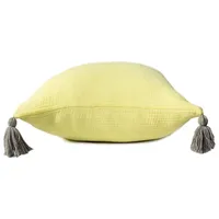 Lemon Gauze Organic Tassel Throw Pillow