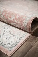 Pink Rose Medallion Area Rug, 5x7