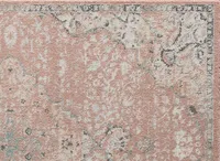 Pink Rose Medallion Area Rug, 5x7