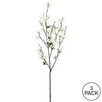 White Cherry Blossom Stems, Set of 3