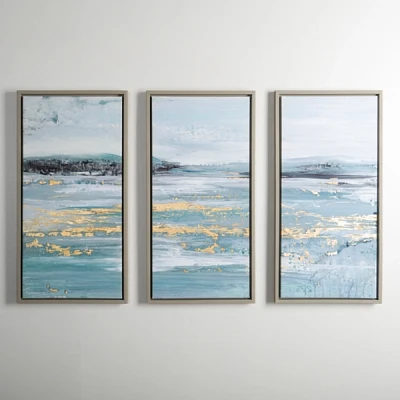 Seaside Abstract Canvas Art Prints, Set of 3