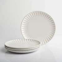 White Petals Ceramic Salad Plates, Set of 4