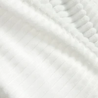 White Ribbed Ultra Soft Faux Fur Throw