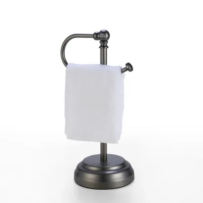 Dark Chrome Hook Countertop Towel Holder