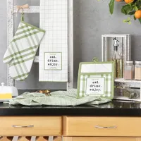 Plaid Eat Drink Enjoy 4-pc. Dish Towel Set