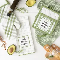 Plaid Eat Drink Enjoy 4-pc. Dish Towel Set