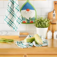 Plaid Garden Gnome 3-pc. Towel and Pot Holder Set