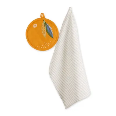 Orange 2-pc. Kitchen Towel and Pot Holder Set
