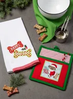 Santa Paws Dog 3-pc. Dishtowel & Potholder Set