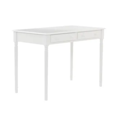 White Classic 2-Drawer Wood Desk