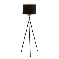 Black Metal Tripod Twist Floor Lamp