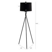 Black Metal Tripod Twist Floor Lamp