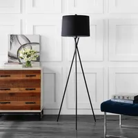 Black Metal Tripod Twist Floor Lamp