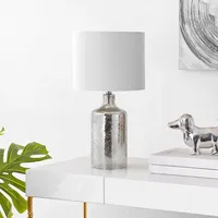 Silver Mercury Glass Cylinder Table Lamp