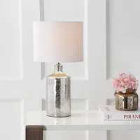 Silver Mercury Glass Cylinder Table Lamp