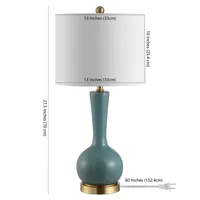 Glazed Blue Glass Teardrop Table Lamp