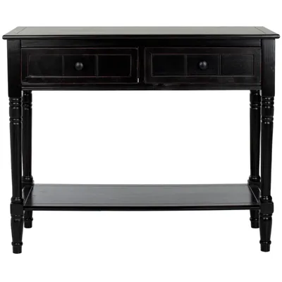 Distressed Wood 2-Drawer Console Table