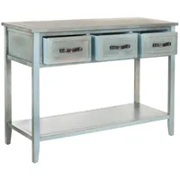 Distressed Light Blue 3-Drawer Console Table