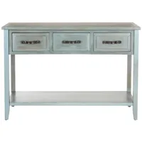 Distressed Light Blue 3-Drawer Console Table