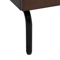 Brown and Black 2-Drawer Nightstand