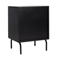 Brown and Black 2-Drawer Nightstand