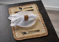 Yellow and White Striped Placemats, Set of 4