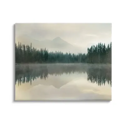 Foggy Lake Landscape Canvas Art Print, 30x24