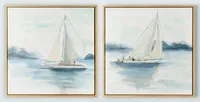 Sail from the Coast Framed Canvas Prints, Set of 2