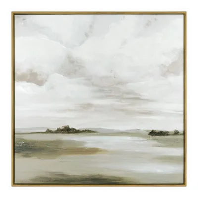 A Cloudy Day Framed Canvas Art Print