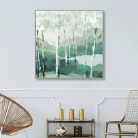 Quiet Birch Forest II Framed Canvas Art Print