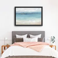 Serene Sea Landscape Framed Canvas Art Print