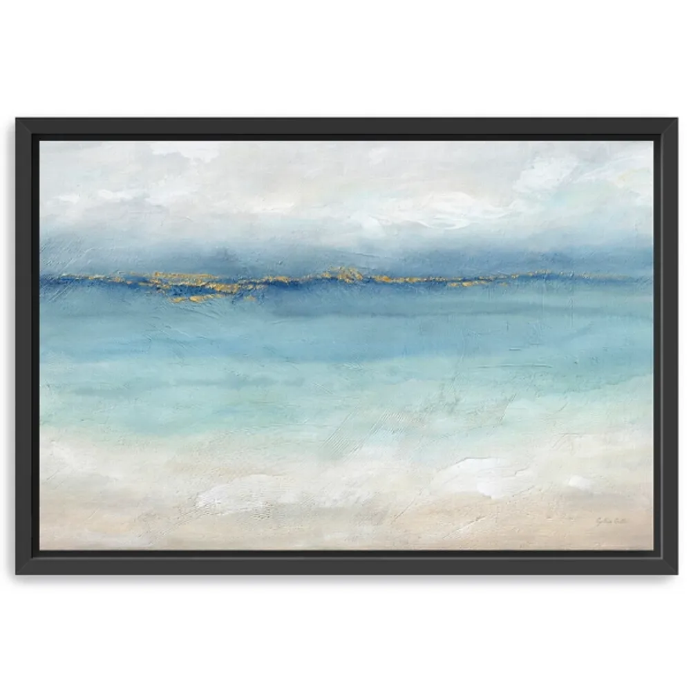 Serene Sea Landscape Framed Canvas Art Print